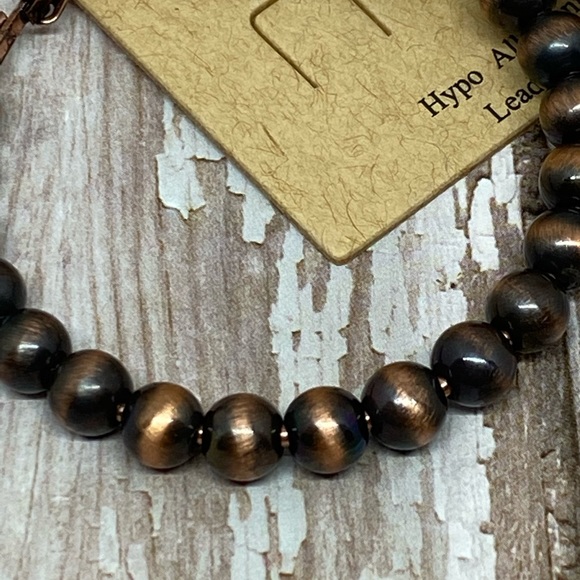 Western with Navajo Style Pearl Hoop Earrings - Picture 2 of 2